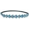 Mia Beaded Headband, Clear Triangular Rhinestones with Blue Beads, for