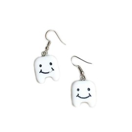 Cute Little Tooth Earrings Dangle Earrings for Hygienist Gift Funny Teeth Charm 3D Teeth Earrings Dental Assistant Gift