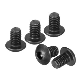 DTGN M4-0.7x6mm Button Head Socket Cap Screws - 100Pack - Good for Road Bicycle, Mountain Bike, Auto, Motorcycle - Carbon Steel Black Oxide - Hex Drive Fasteners
