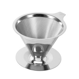 1pc Stainless Steel Cone Filter, Pour Over Coffee Dripper Coffee Strainer for Cup Home Office Use
