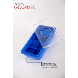 Handy Gourmet E7764BLU No- Spill Large Ice Cube Tray, Plastic, Blue