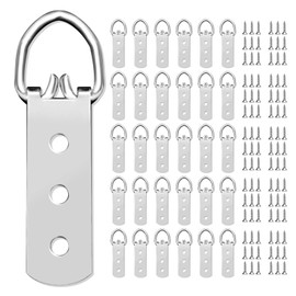 30 Heavy Duty D-Ring Picture Hangers,D-Ring Picture Hangers with Screws Heavy Duty Picture Frames Clasp Picture Hang Solutions,3 Holes Picture Hooks for Mirror, Clock, Paintings, Artwork Picture Frame