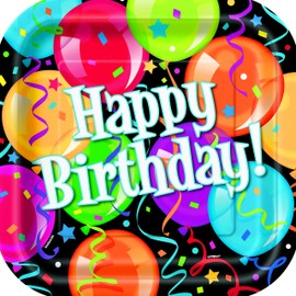 Unique Party 42015 - 23cm Square Bravo Birthday Party Plates, Pack of 8