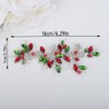 Teyglen Bridal Crystal Rhinestone Headband Flower Wedding Hair Vine Red