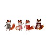 Gisela Graham : Christmas Decorations : Dressed Foxes (Set of