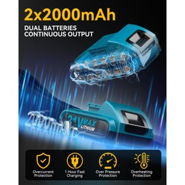 Drill, Cordless Drill with Dual 2.0Ah Battery, Electric Drills 3/8 Inch Chuck 370 In-lbs, 25+1 Torque Power Scewdriver Set with Battery and Charger, 2 Speed LED Light 27 Accessories