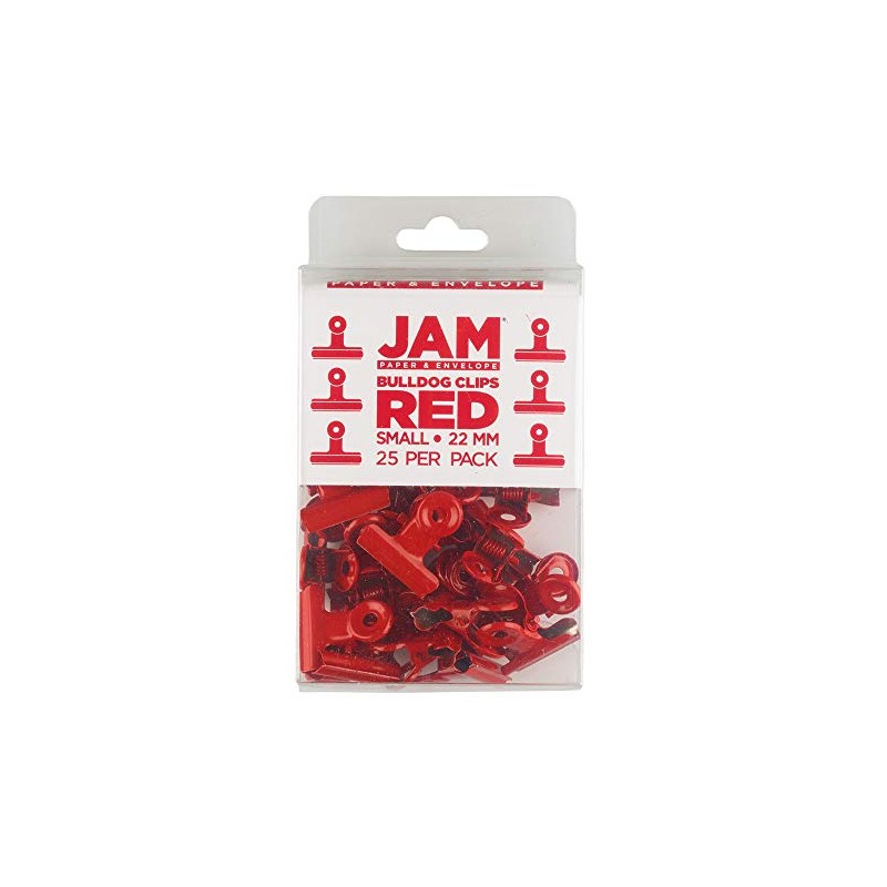 JAM Paper - Clips de bulldog, Rojo, Small (22mm)