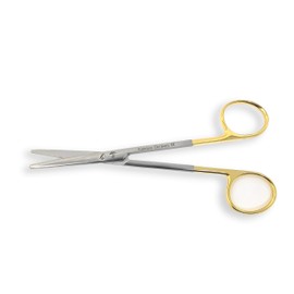 Cynamed TC Metzenbaum Dissecting Scissors with Tungsten Carbide Inserts and Gold Rings - Long, Slim Precision Shears - Medical Grade Premium Quality Stainless Steel (5.75 in. Straight Blades))