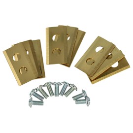 vhbw 9 x Replacement Blades Compatible with Kress Mission KR173E, KR172E, KR174E, KR233E Lawnmower - Replacement Blade Gold, Steel (Titanium Coating)