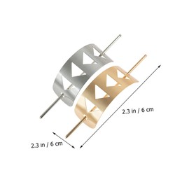 SAFIGLE 2pcs Metal Rectangle Triangle Hollow Hairpins for Women Simple Ponytail Accessories Hair Styling Tools for Updos High Bun Clips