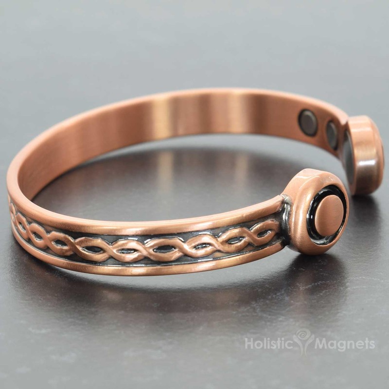 Pure Copper Magnetic Bracelet Copper Bangle 6 Powerful Neodymium Magnets