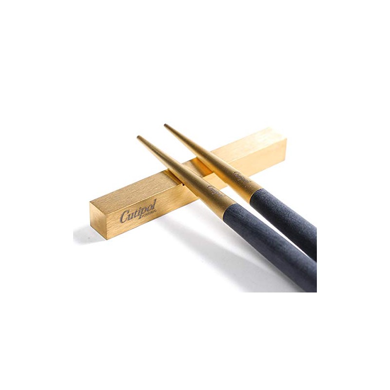 Cutipol GOA Black Gold Chopsticks + Chopsticks Rest Set G029G