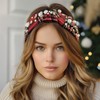 Bowbear Trendy Top Knotted Wide Headbands, Xmas Red Plaid