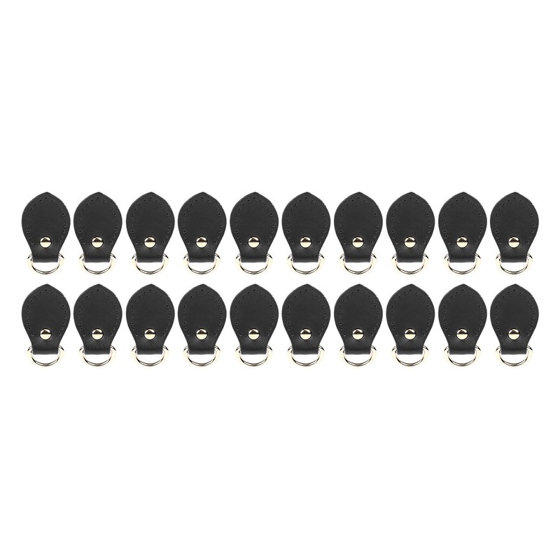 20 Sets Leather D Rings for Purse Genuine Leather D