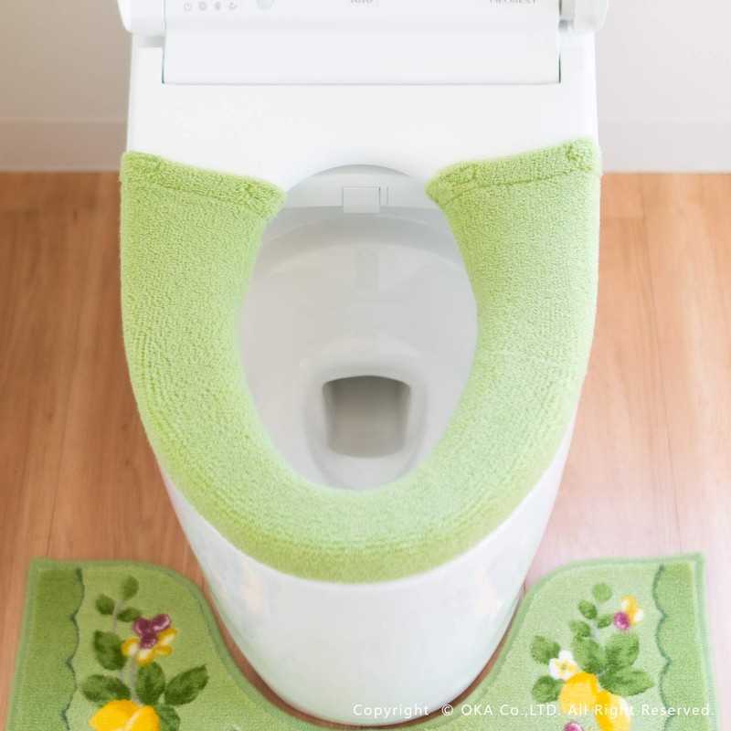 OKA Provence Ciel Toilet Seat Cover, Washing/Heating Type, Green (Nordic