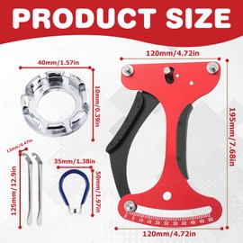 LEKEFETO Bicycle Spokes Tension Meter Calibration Tool: Spoke Tension Meter with 5 Accessories, Gauge for Bicycle Spoke Tension Meter, Bicycle Repair Tools