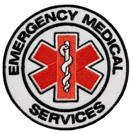 Emergency Medical Services EMS Patch (3 Inch) Embroidered Iron or Sew-on Badge Costume Shirt, Bag, Jacket, Hat, DIY Gift Patches