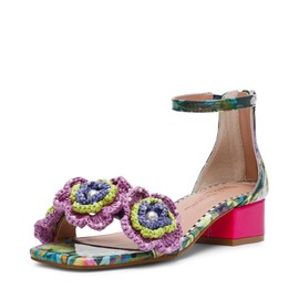 Betsey Johnson Women's Brandee Heeled Sandal, Bright Multi, 9.5