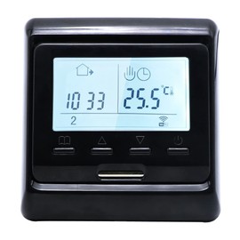 Minco Home Programmable Tuya Smart WiFi Thermostat Electric Heating Warm Floor Temperature Controller for Water/Gas Boiler Voice Control Room Thermostat (Black, for Electric Heating)