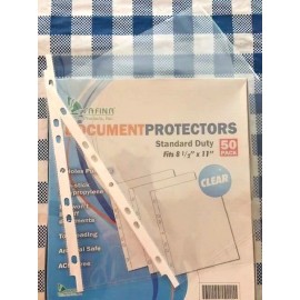 Safina LOT OF TWO Document Sheet Protectors, Standard Duty 81/2"  X  11"  Total 100pcs