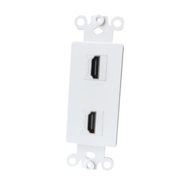BOPLAT 2 Port HDMI Decora Insert Wall Plate - 4K/8K 60Hz HDMI Insert Cover Plate Female to Female for Midsize/Oversize Decorator Wallplate - White