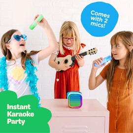 Move2Play, máquina de karaoke para niños | Incluye más de 20 canciones para niños | 2 micrófonos | Conéctate con Bluetooth | Regalo de 3, 4, 5, 6, 7+ años | Juguete para niñas, niños y niños pequeños