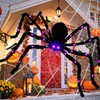 Decoración Halloween Araña Gigante 125 cm con Luz, Exterior e