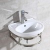 Kelendle 16" Small Ceramic Sink with Faucet and Bracket Wall