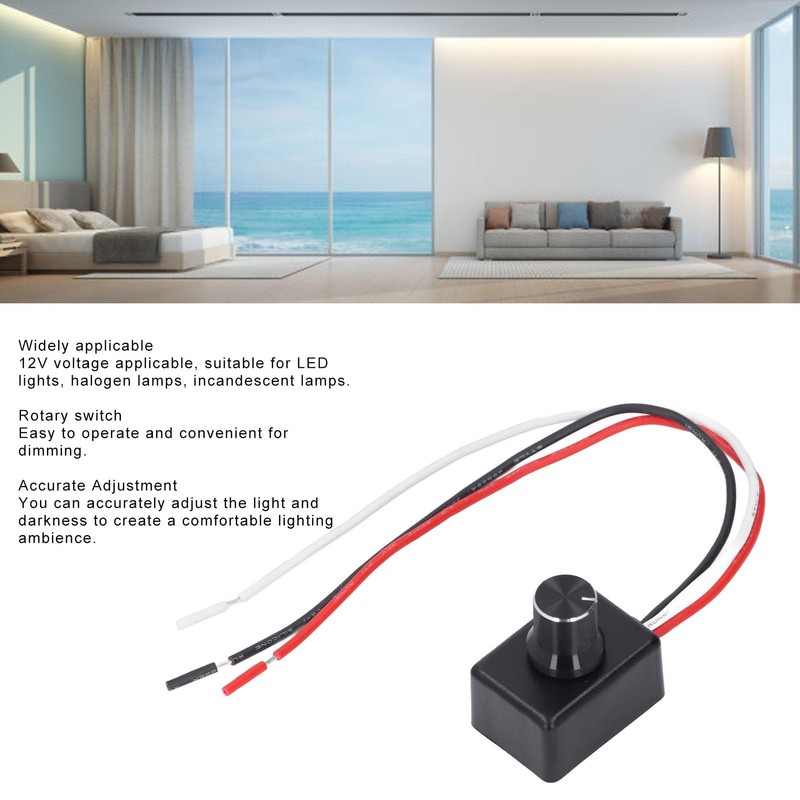 12V LED Dimmer Switch Rotary Knob for RV Caravan Compatible