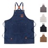 Chef Apron for women men,Adjustable Canvas Apron with Large Pockets,Crossback,Waterproof