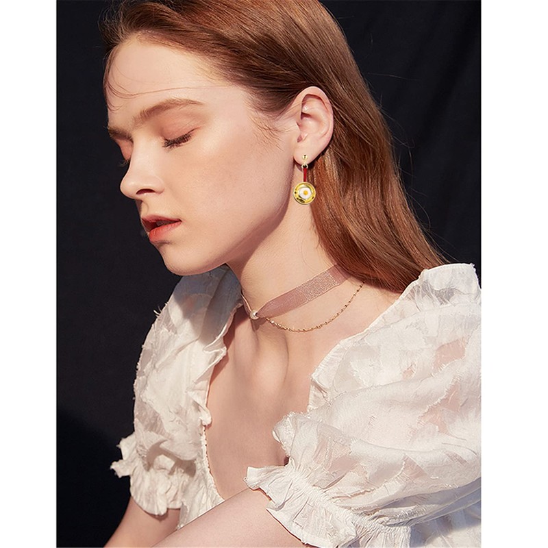 ANDPAI Cooking Baking Chef Charms Earrings Frying Pan Fried Egg