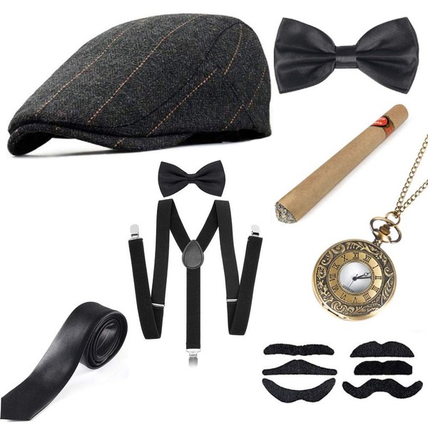 Sinoeem 1920s Accessories Set Women's Retro Style and Men's Accessories