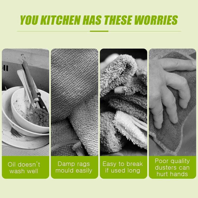8 Pieces Cellulose Sponge Wipes Cleaning Scrub Washing Non-Scratch Sponge