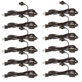 Macarrie 12 Pcs Single Salt Lamp Cord Replacement for Christmas Village E12 Corded Light Bulb Socket with Metal Clip Switch Plugs for Christmas Village House Accessories Crystal Salt Lamps 6 ft