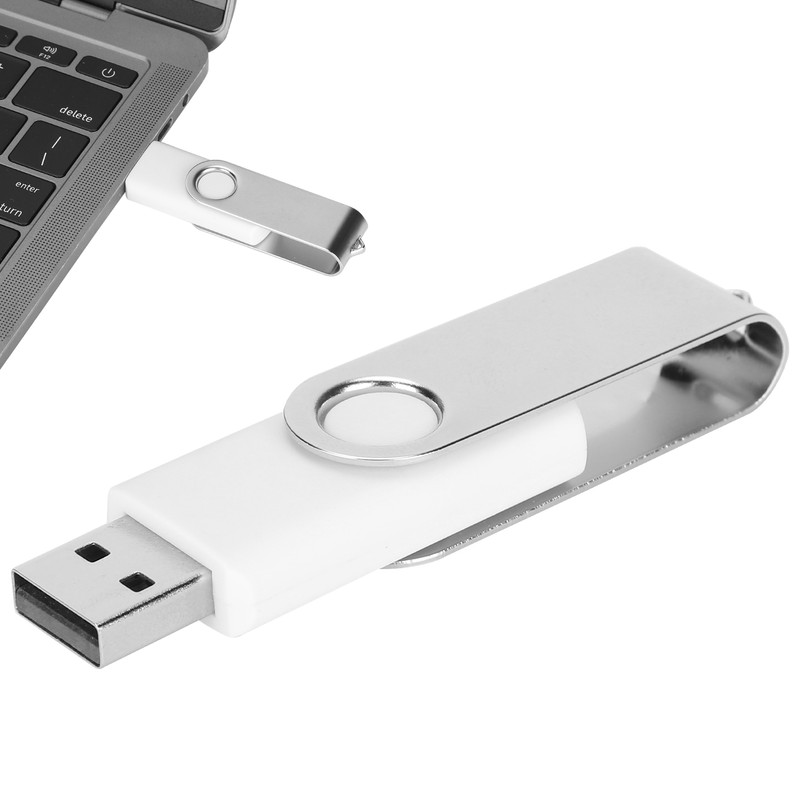 USB Flash Drive Candy White Rotatable Portable Storage Memory Stick