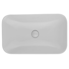 LOPOO Oval Ceramic Self-Rimming Bathroom Sink, Modern Design with Stain and Scratch Resistance, Grey