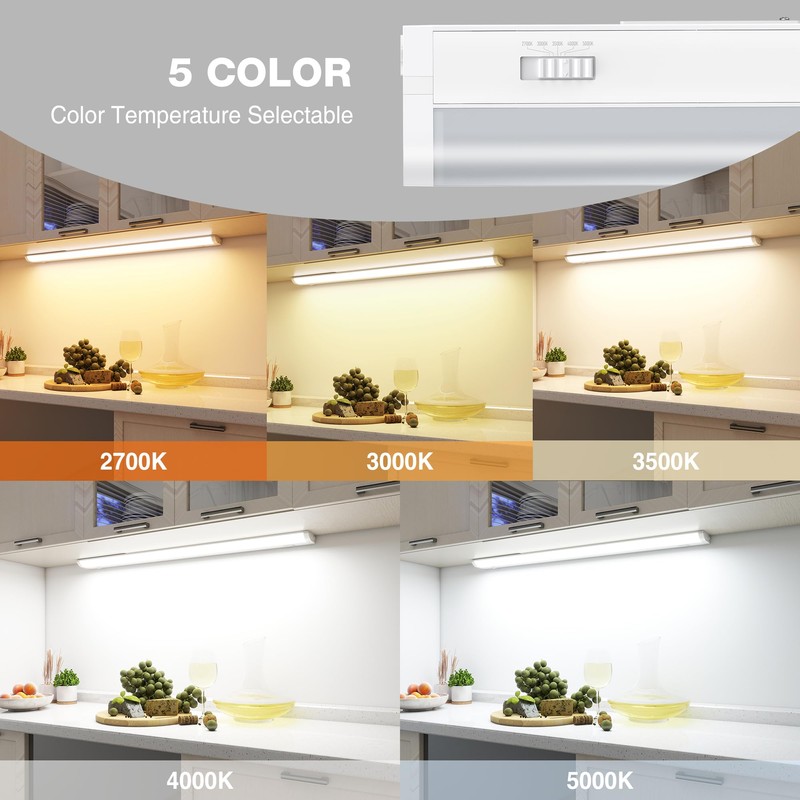 24inch Linkable Under Cabinet Lighting Hardwired Plug-in, Wired led Under