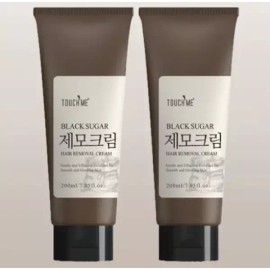 Touch Me [터치미] 블랙슈가 대용량 제모크림 셀프왁싱 겨드랑이 다리털제모(200mlX2개) Touch Me Black Sugar Large Capacity Depilatory Cream Self Waxing Armpit Leg Hair Removal (200ml x 2)