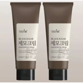 Touch Me [터치미] 블랙슈가 대용량 제모크림 셀프왁싱 겨드랑이 다리털제모(200mlX2개) Touch Me Black Sugar Large Capacity Depilatory Cream Self Waxing Armpit Leg Hair Removal (200ml x 2)