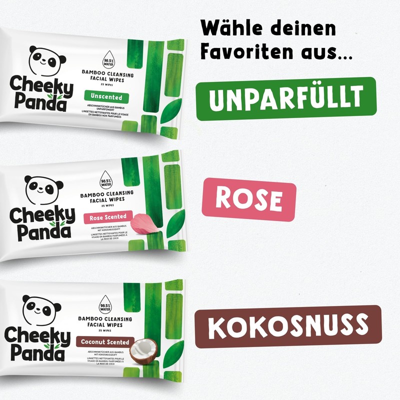 The Cheeky Panda Bamboo Make-Up Wipes | Unscented | 25