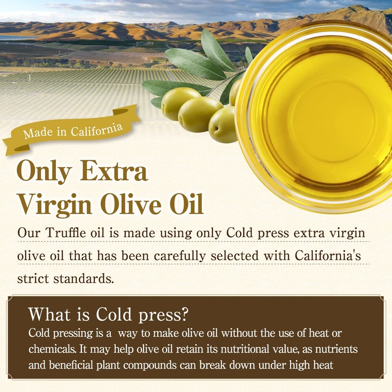Truffle oil Real Truffles and Cold Pressed Californian Extra Virgin
