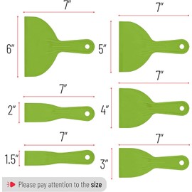 Bates- Plastic Putty Knife, 6 Pack, Green, Plastic Paint Scraper, Plastic Scraper Tool, Putty Knife Set, Plastic Spreader, Spackle Tool, Plastic Putty Knife Scraper, Putty Scraper