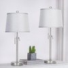 JUNNAI Table Lamps Set of 2, Bedside Lamp Silver Tall