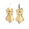 Gold Brass Bell Dangle Earrings Holidays Christmas Festive Jewelry Earrings