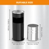BEAMNOVA Outdoor Trash Can with Lid Black Stainless Steel Commercial