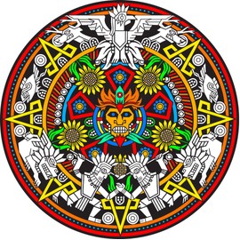 Stuff2Color 'Mayan' Fuzzy Velvet Mandala Coloring Poster - 20x20 Inches