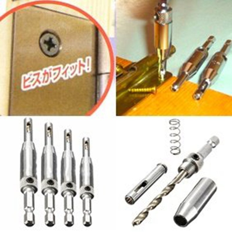 Drill Bit for Centering, Hinges, Mounting Centers, Woodworking, Countersunk Screws,