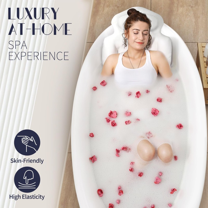 Full Body Bath Pillow for Tub, Thick Bathtub Cushion Mat
