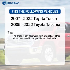 RARAYC 6 PCS Bed Rail Accessories Stainless Steel for Toyota Tacoma & Toyota Tundra