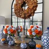 Wavyknot 6 Pcs Artificial Chrysanthemum Flower Blue and Orange Faux